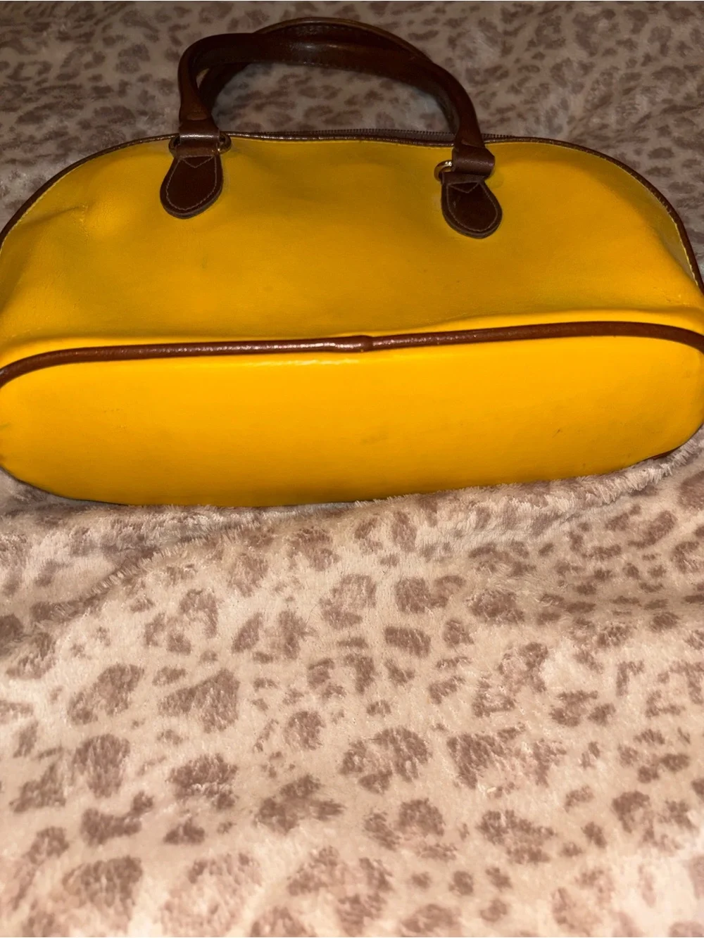Vintage Liz Claiborne Yellow and Brown Dome Satchel